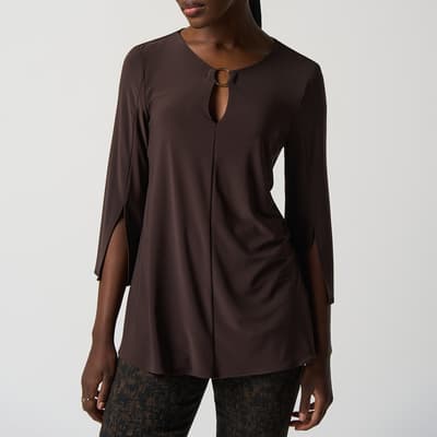 Chocolate Open Back Blouse
