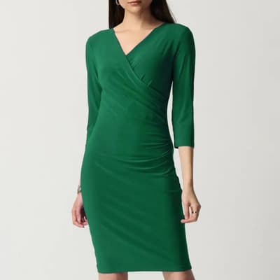 Green V-Neck Mini Dress