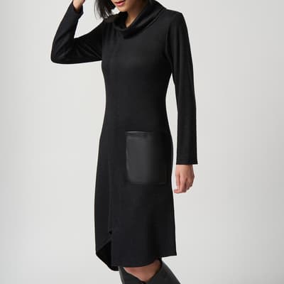 Black Asymmetrical Sweater Dress