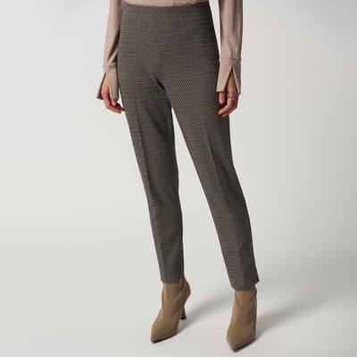 Brown Patterned Straight Trouser